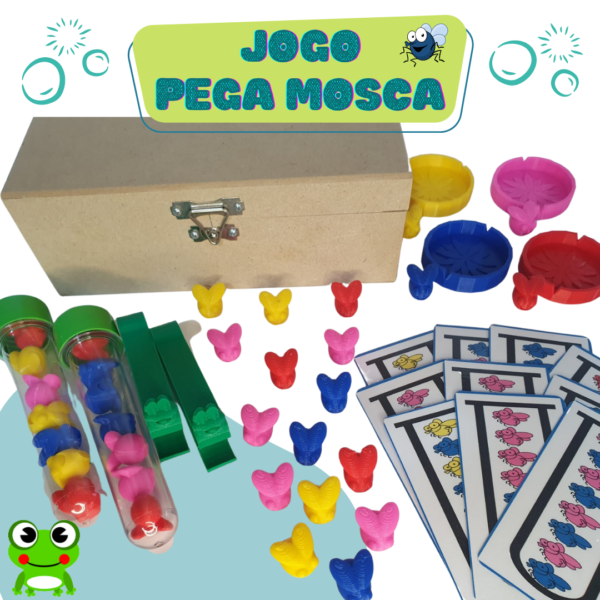 Jogo Pega Mosca Montessori Desenvolve Sequência, Seriação, Classificação e Coordenação Motora