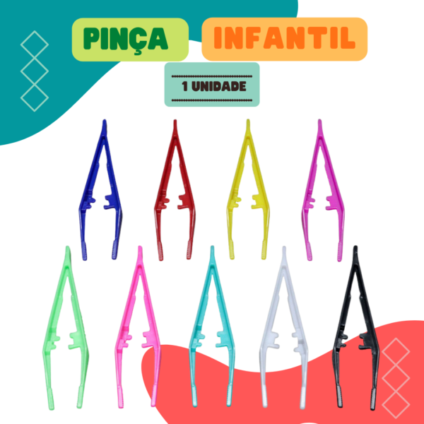 Pinça De Plástico Infantil Coordenação Motora 1 Unidade