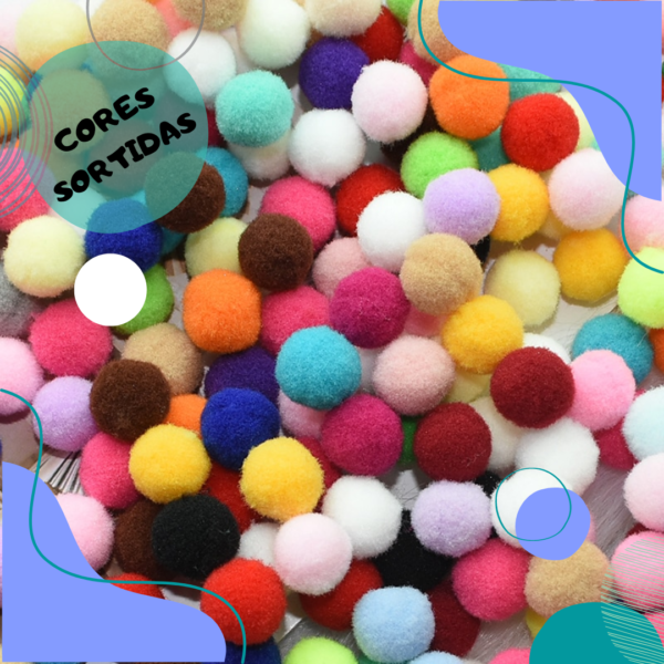 Pompom 10mm para artesanato e educação pacote C/160 unidades - Imagem 3