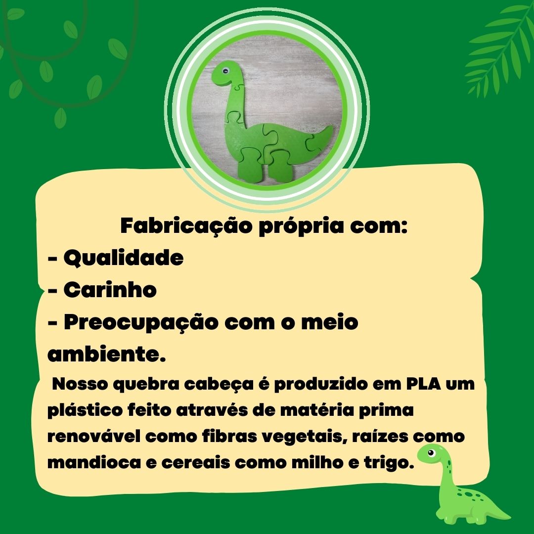 Quebra Cabeça - 48 Peças - Dinossauros - Pikoli Brinquedos Educativos