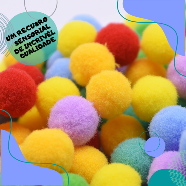 Pompom 10mm para artesanato e educação pacote C/160 unidades - Imagem 4