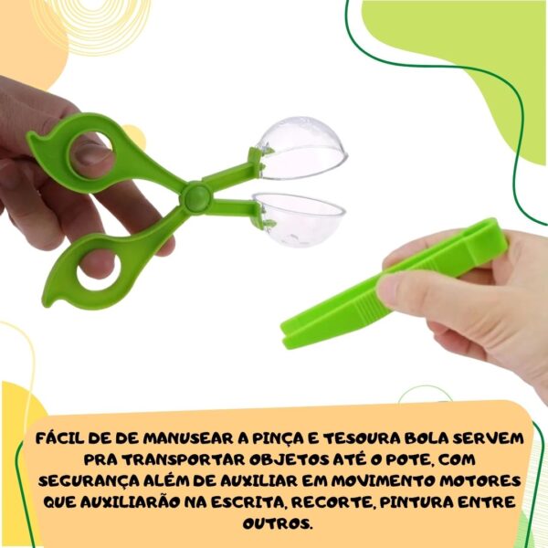 Kit Pequeno Explorador: Pote Observação + Tesoura Bola + Pinça - Imagem 5