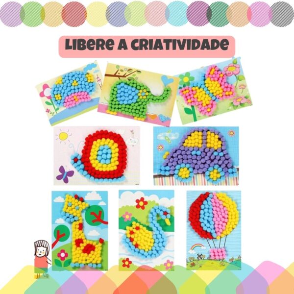 Pompom 25mm para artesanato e educação pacote c/ 50 unidades - Imagem 6