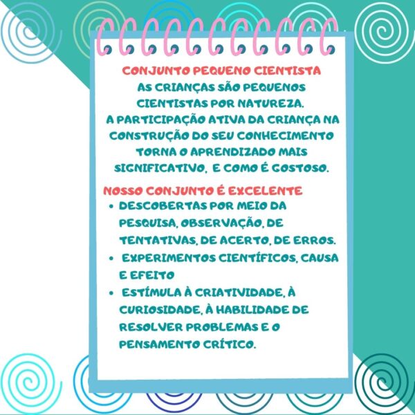 Conjunto pequeno cientista 3 conta gotas, 3 tubos, suporte, colher e cards - Imagem 6