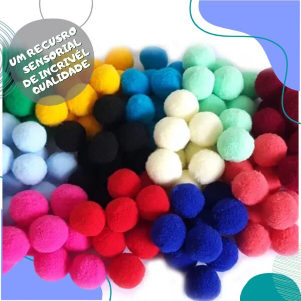 Pompom 20 mm para artesanato e educação pacote C/80 unidades - Imagem 4