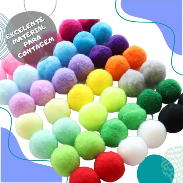 Pompom 20 mm para artesanato e educação pacote C/80 unidades - Imagem 5