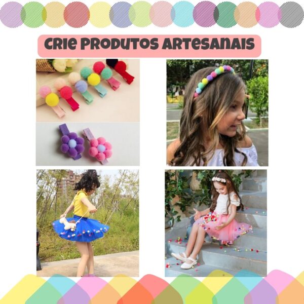Pompom 25mm para artesanato e educação pacote c/ 50 unidades - Imagem 7