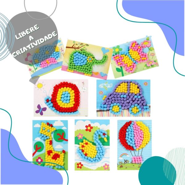 Pompom 20 mm para artesanato e educação pacote C/80 unidades - Imagem 6