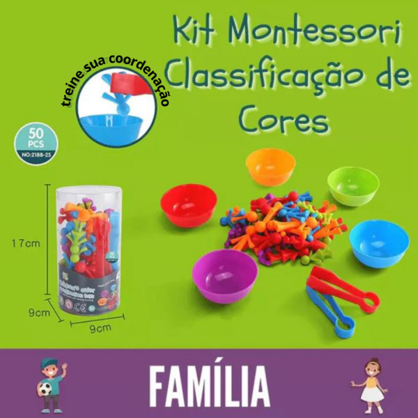 Kit Montessori Classificação de Cores -Família