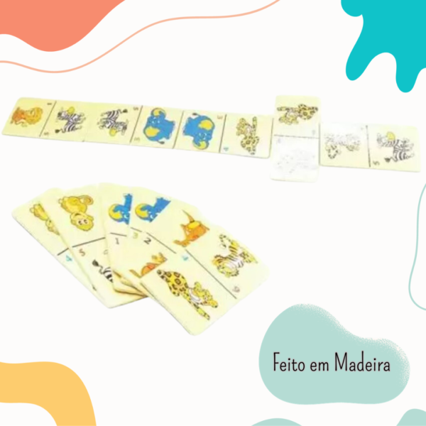 Dominó Animais de Madeira – Jogo Educativo - Imagem 2