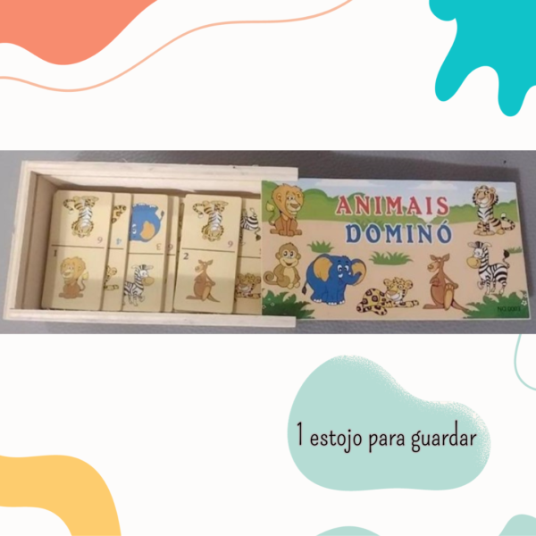 Dominó Animais de Madeira – Jogo Educativo - Imagem 4
