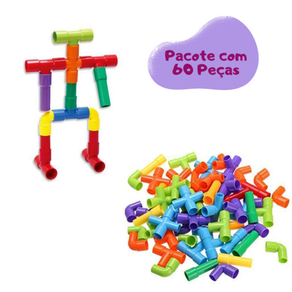 Tubos de montar, canos de encaixar brinquedo interativo infantil e educativo - Imagem 2