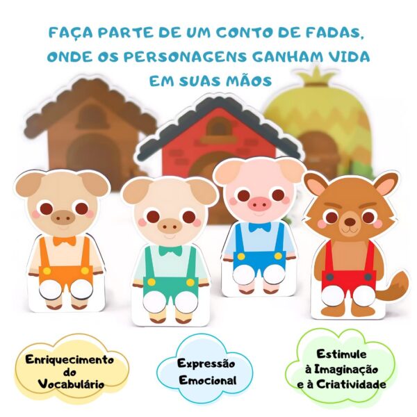 Dedoches dos Três Porquinhos: Crie, Imagine e Reconte! 🐷🐷🐷🐺 - Imagem 2