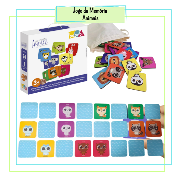 Jogo da Memória Animais – Coleção Joguinho de Bolsa