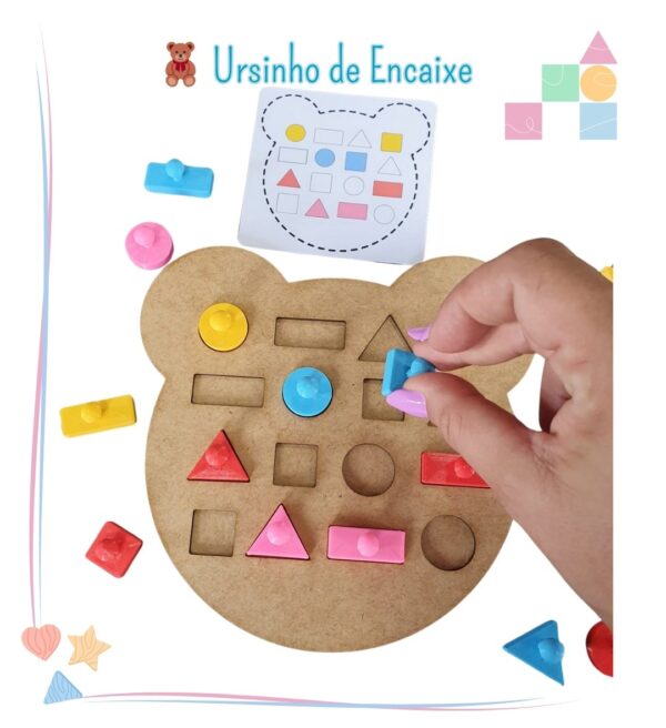 🧸✨ Ursinho de Encaixe – Formas e Cores para o Desenvolvimento Infantil