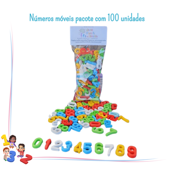 Números Móveis – Pacote com 100 peças coloridas 🔢🧠