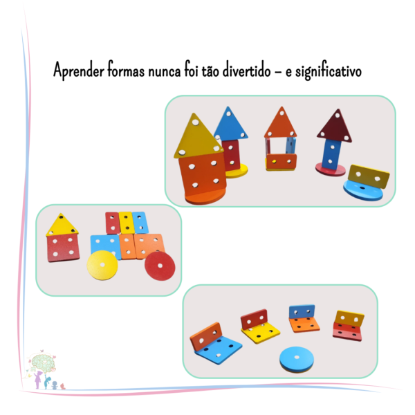 Formas Geométricas de Encaixe – Prancha Montessori em Madeira Colorida - Imagem 7