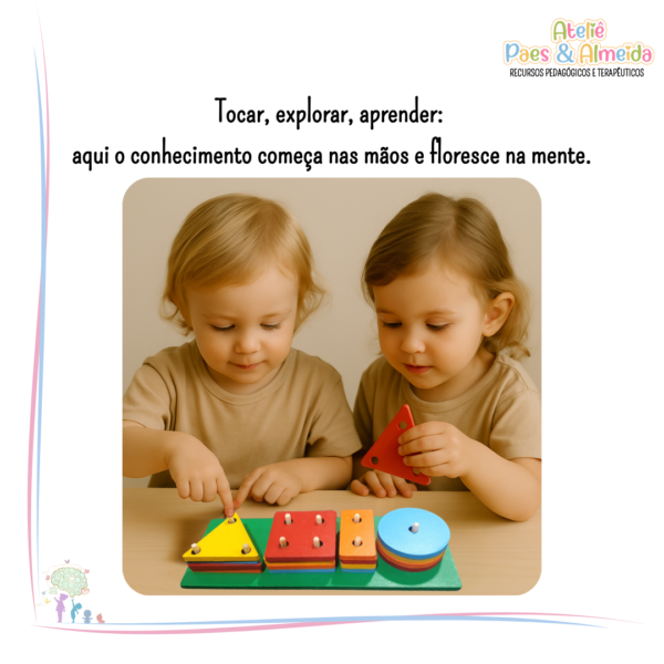 Formas Geométricas de Encaixe – Prancha Montessori em Madeira Colorida - Imagem 8