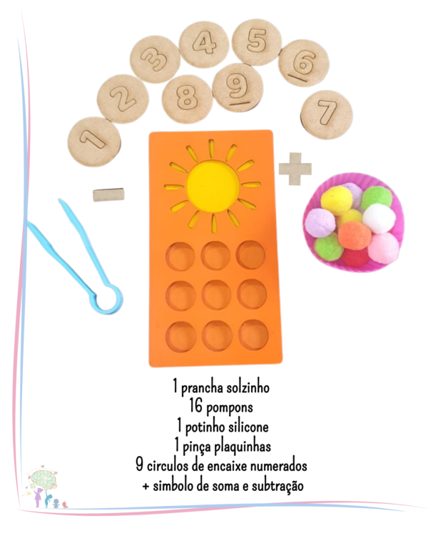🌞Solzinho Sensorial – Kit Aprendizagem Numérica e Coordenação motora fina - Imagem 9