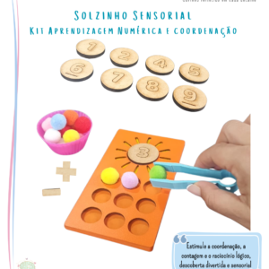 🌞Solzinho Sensorial – Kit Aprendizagem Numérica e Coordenação motora fina