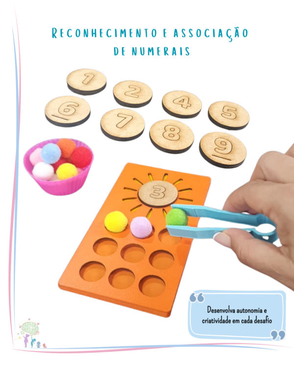 🌞Solzinho Sensorial – Kit Aprendizagem Numérica e Coordenação motora fina - Imagem 3